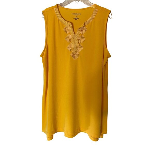 Liz Claiborne Career Yellow Sleeveless Top Medium - Picture 1 of 9